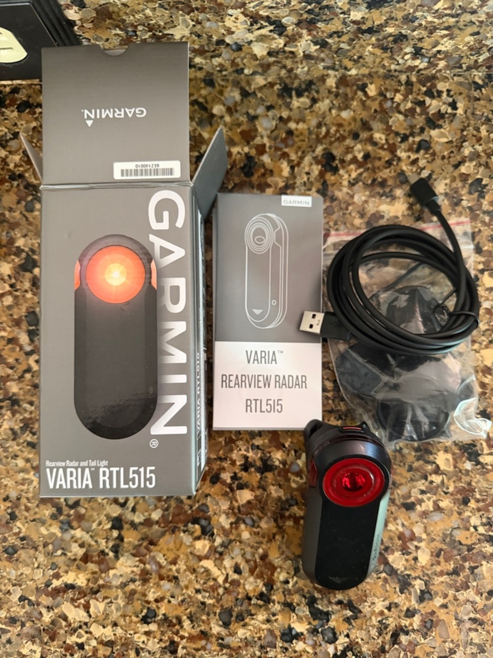 Garmin Varia RTL515 Black Bike Radar Tail Light with Red Lens